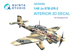 Ju 87B-2/R-2  3D-Printed & coloured Interior on decal paper (Hasegawa)