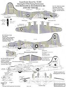 Decal 1/72 Boeing B-17F/B-17G Flying Fortress (3) (Microscale)