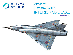 Dassault Mirage IIIC 3D-Printed & coloured Interior on decal paper (Italeri)