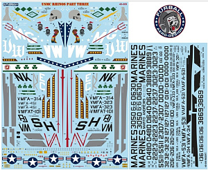 Decal 1/48 USMC Rhinos part 3 with options for 8 McDonnell F-4Ns and 2 F-4J Phantoms (Furball Aero-Design)