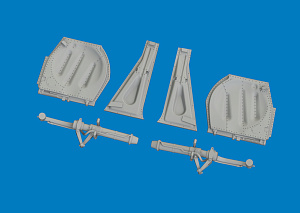Additions (3D resin printing) 1/72 North-American P-51D Mustang undercarriage legs (3D-Printed) 1/72 (designed to be used with Arma Hobby kits)