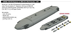 Additions (3D resin printing) 1/48 SUU-20 dispenser with BDU-33 & Mk.76 bombs 