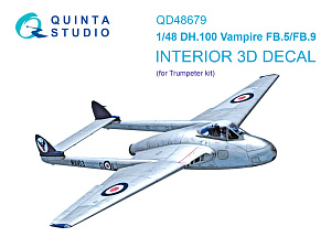 DH.100 Vampire FB.5/FB.9 3D-Printed & coloured Interior on decal paper (Trumpeter)