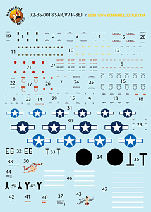 Decal 1/72 Lockheed P-38J Lightnings Wicked Women P-38 Lightnings (Bombshell)