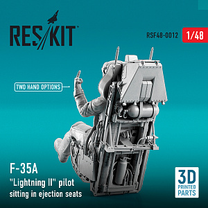 Additions (3D resin printing) 1/48 USAF pilots Lockheed-Martin F-35A Lightning II sitting in late modification ejection seats (type 1) (ResKit)