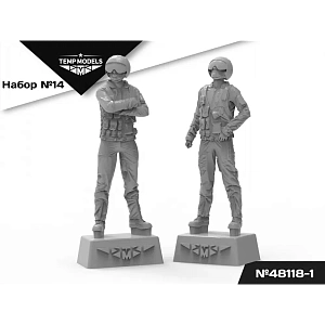 Figures (resin) 1/48 PIlots of the Russian Aerospace Forces (SVO) PSO SET NAZ-IR No.14-1 (Temp Models)
