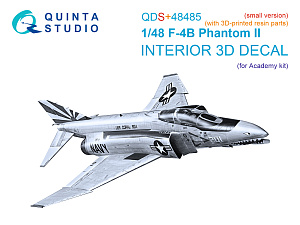 F-4B Phantom II 3D-Printed & coloured Interior on decal paper (Academy) (Small version) (with 3D-printed resin parts)