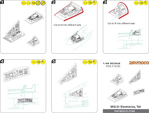 Additions (3D resin printing) 1/48 Collection of 4 sets for MiG-21 (Raymoco)