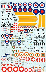 Decal 1/72 Hawker Hunter T.7 Two Seaters (20) (Xtradecal)