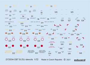 Decal 1/72 B-25J stencils (HAS/REV)