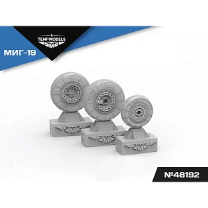 Additions (3D resin printing) 1/48 HIGHLY DETAILED WHEEL SET MIG-19 (Temp Models)