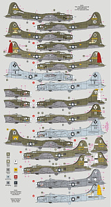 Decal 1/72 Boeing B-17F/B-17G Flying Fortress 15th Air Force (DK Decals)