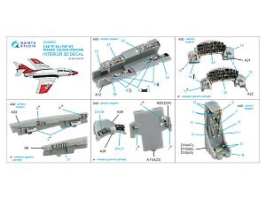 TF-9J/F9F-8T Twin Cougar/Twogar 3D-Printed & coloured Interior on decal paper (Kitty Hawk)