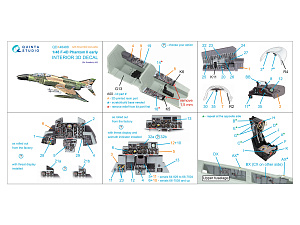 F-4D early Phantom II 3D-Printed & coloured Interior on decal paper (Academy) (with 3D-printed resin parts)