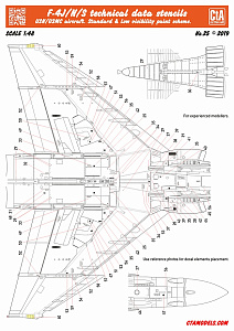 Decal 1/48 "Phantom shades of gray" - Low Viz F-4J/N/S, 7 Markings (Cut then Add)