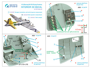 Boeing B-17G Radio operator's compartment. 3D-Printed & coloured Interior on decal paper (HK models)