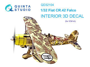 Fiat CR.42 3D-Printed & coloured Interior on decal paper (ICM)