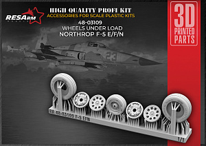 Additions (3D resin printing) 1/48 F-5 FFN Wheels under load (RESArm)