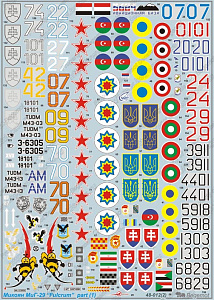 Decal 1/48 Mikoyan MiG-29A 'Fulcrum' (55) (Begemot)