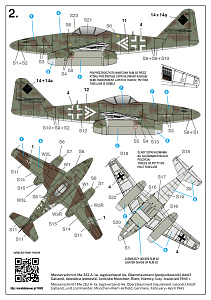Model kit 1/72 Messerschmitt Me-262A-1a "White 3" (W.Nr. 500071) (Arma Hobby)