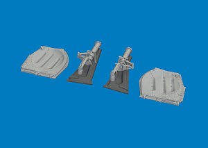 Additions (3D resin printing) 1/72 North-American P-51D Mustang undercarriage legs (3D-Printed) 1/72 (designed to be used with Arma Hobby kits)