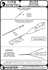 Aircraft detailing sets (brass) 1/72 Sukhoi Su-33 (Flanker D) - Pitot Tube (designed to be used with Hasegawa, Trumpeter and Zvezda kits)