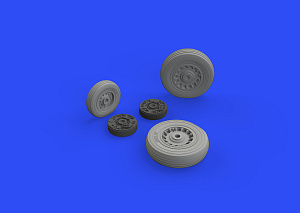 Additions (3D resin printing) 1/72 Blackburn Buccaneer S.2C wheels with weighted tyre effect (designed to be used with Airfix kits) 