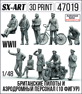 Addition (resin) 1/48 British Pilots and Airfield Personnel of WWII (10 figures) (SX-Art)