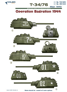 Decal 1/35 Т-34/76, Operation Bagration (Colibri Decals)