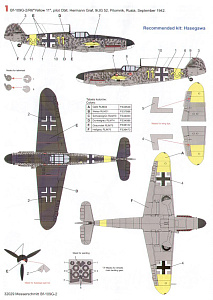 Decal 1/32 Messerschmitt Bf-109G-2 (4) Yellow (Techmod)