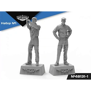 Figures (resin) 1/48 Russian Aerospace Forces Technicians. SET No. 1-1 (Temp Models)