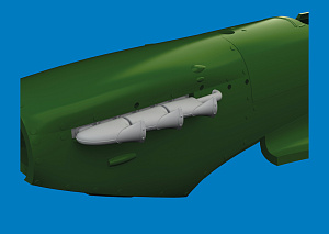 Additions (3D resin printing) 1/72 Supermarine Spitfire Mk.V three-stacks exhaust fishtail 3D-Printed 1/72 (designed to be used with Eduard kits)