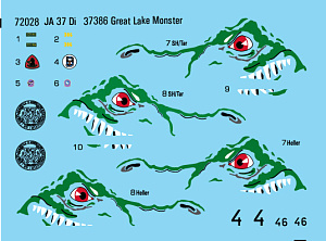 Decal 1/72 Saab JA-37 Viggen "Great Lake Monster" (Moose Republic Decals)