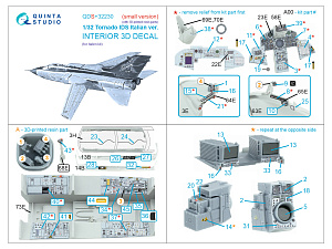 Tornado IDS Italian 3D-Printed & coloured Interior on decal paper (Italeri) (Small version) (with 3D-printed resin parts)