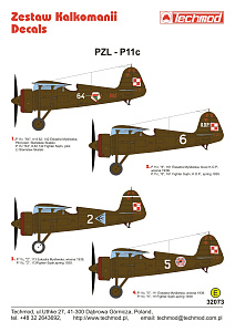 Decal 1/32 PZL P.11c (Techmod)