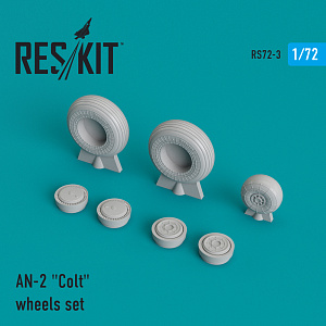 Additions (3D resin printing) 1/72 Antonov AN-2 Colt wheels set (designed to be used with Airmodel, Bilek, Italeri, Revell, Sanger and Trumpeter kits)