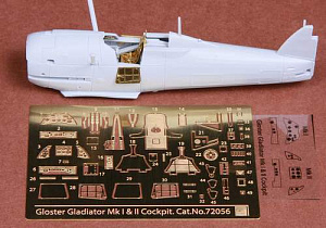 Aircraft detailing sets (etched) 1/72 Gloster Gladiator Mk.I/Mk.II cockpit set (designed to be used with Airfix kits)