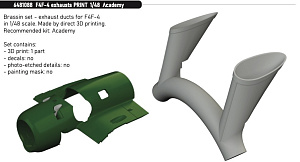 Additions (3D resin printing) 1/48 Grumman F4F-4 Wildcat exhausts 3D-Printed 1/48 (designed to be used with Academy kits)