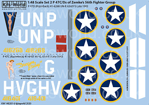 Decal 1/48 Republic P-47 Thunderbolt 'Razorback' (Kits-World)