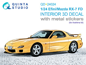 Efini-Mazda RX-7FD 3D-Printed & coloured Interior on decal paper (Aoshima)