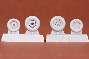 Additions (3D resin printing) 1/48 Folland Gnat T.1 wheel set (designed to be used with Airfix kits)