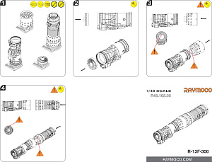 Additions (3D resin printing) 1/48 Collection of 4 sets for MiG-21 (Raymoco)