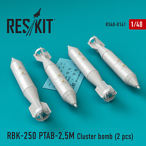 Additions (3D resin printing) 1/48 RBK-250 PTAB-2,5M Cluster bomb (4 pcs) (ResKit)