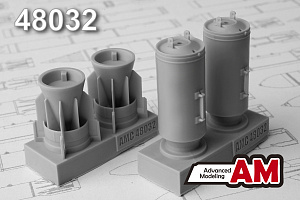 Additions (3D resin printing) 1/48 ZAB-500Sh 500 kg Incendiary bomb (set contains two bombs) (Advanced Modeling) 