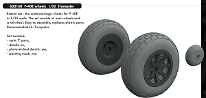 Additions (3D resin printing) 1/32 Curtiss P-40E wheels with weighted tyre effect (designed to be used with Trumpeter kits)