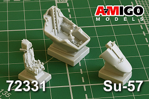 Additions (3D resin printing) 1/72 Su-57 aircraft cockpit with K-36D-5 ejection seat (Amigo Models)