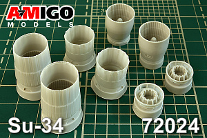 Additions (3D resin printing) 1/72 Su-24 AL-31F engine nozzle (Amigo Models)