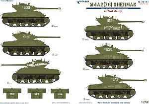 Decal 1/72 M4A2 Sherman (76) - in Red Army III (Colibri Decals)