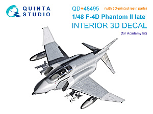 F-4D late Phantom II 3D-Printed & coloured Interior on decal paper (Academy) (with 3D-printed resin parts)