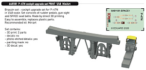 Additions (3D resin printing) 1/48 Republic P-47N Thunderbolt cockpit upgrade set (3D-Printed) 1/48 (designed to be used with Miniart kits)